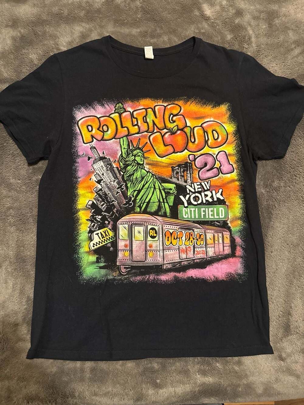 Rolling Loud 2021 New York Citi Field Festival Tour T-Shirt Black